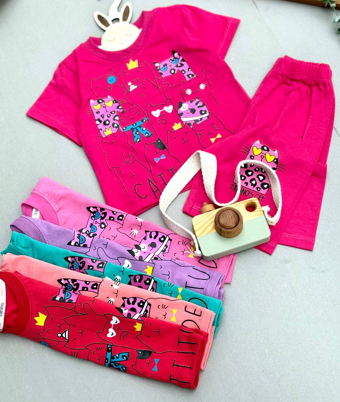 ست تیشرت شلوارک گربه